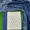 Half white with Dark Blue Pure cotton chudi